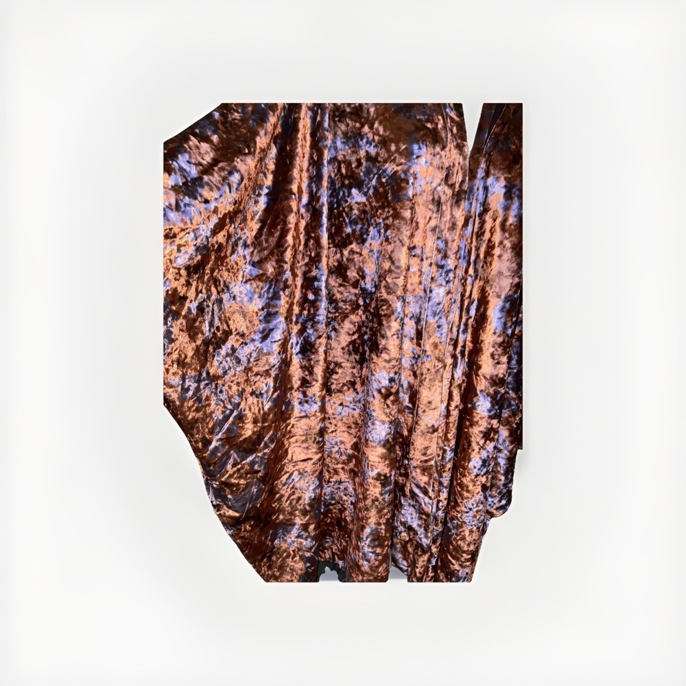Torrid Velvet Burnout Ruana One Size Kimono Cardigan Copper Brown Boho Festival - Picture 2 of 8